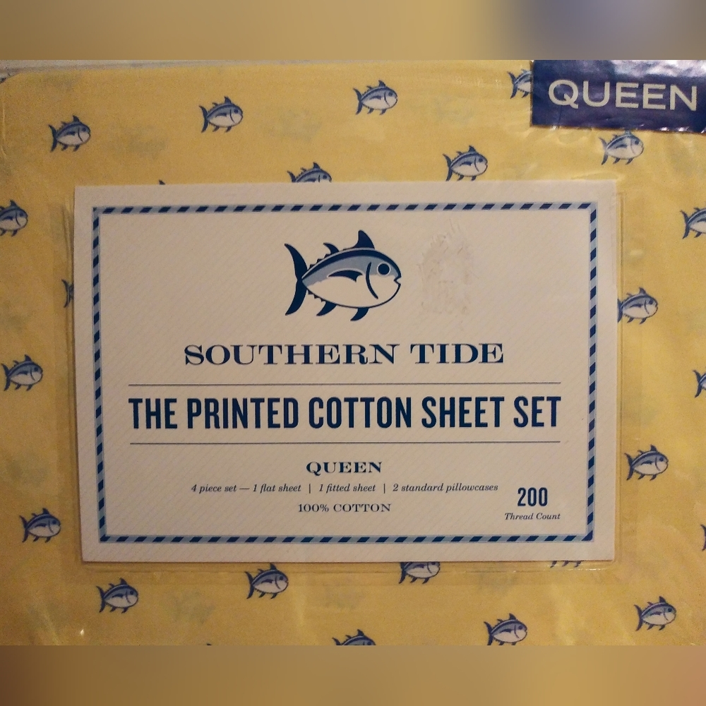 New Southern Tide Skipjack Queen 6pc sheet set Yellow
